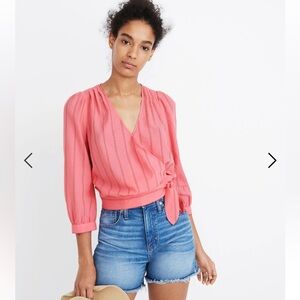 Madewell wrap top in Cecilia stripe